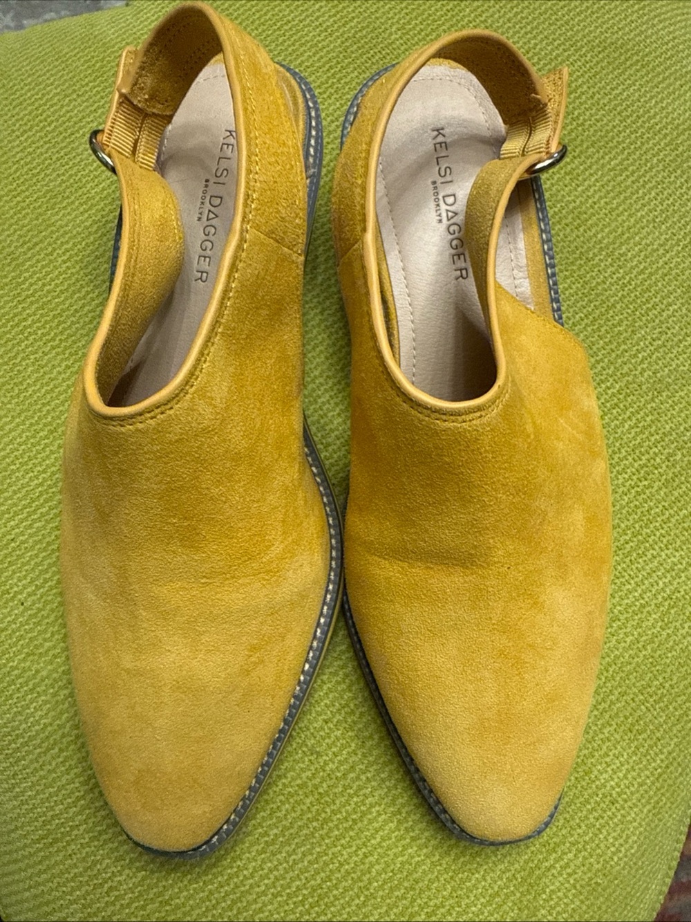 Kelsi Dagger Yellow Suede Slingback Loafers